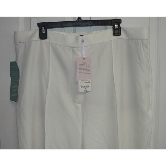 Johnny Wujek Women's Wide Leg Elastic Waist Dress Pants in Off White 2X $109 - Picture 3 of 4